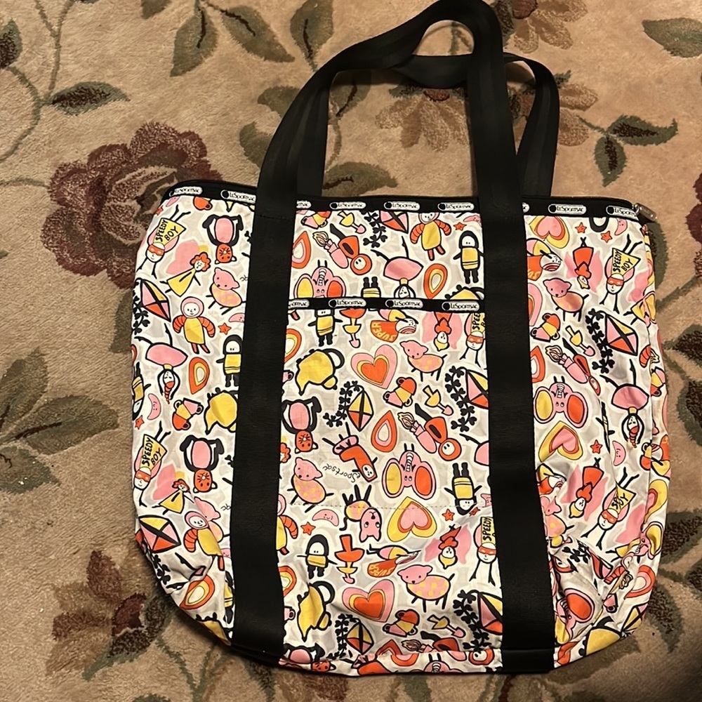 LeSportSac patterned front zip tote bag